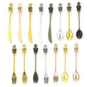 5个复古刀子叉子勺子餐具装饰道具 DIY合金饰品配件挂件J491