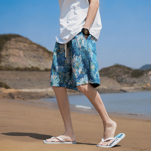 泰国三亚海边沙滩短裤男款夏季冰丝可下水五分泳裤度假速干大裤衩
