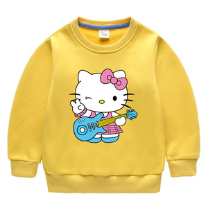 HelloKitty衣服童装女宝加绒卫衣儿童一体绒上衣女童薄绒春秋冬装