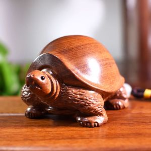 老挝黄花梨手把件木雕刻手工打磨将军龟把玩件木质乌龟文玩小摆件