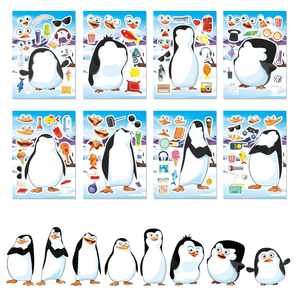 可爱小企鹅Penguin儿童动漫卡通亲子互动益智拼图手账DIY手工贴纸