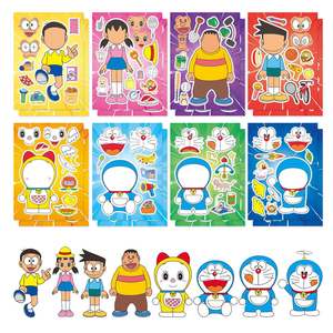 Doraemon哆啦A梦机器猫儿童动漫卡通亲子互动益智拼图DIY手账贴纸