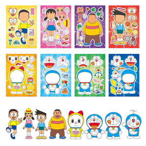 哆啦A梦Doraemon机器猫儿童动漫卡通亲子互动益智拼图DIY手账贴纸
