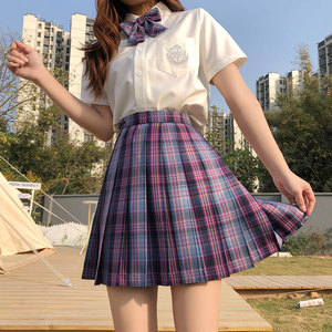 JK制服百褶裙套装韩版甜美可爱半身裙水手服女学生日系格子裙校服