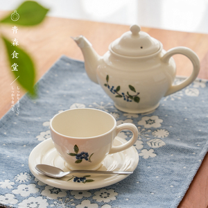 〈青森食堂〉日本制studio m'欧式下午茶优雅蓝莓奶茶壶甜品杯碟