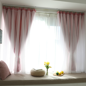 定制韩式网红小清新蕾丝公主风遮光简约现代窗帘成品客厅卧室飘窗