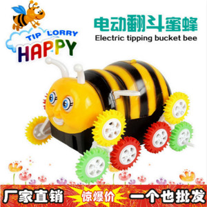 新款电动小蜜蜂翻斗车 自动翻转 儿童电动玩具车地摊玩具热卖