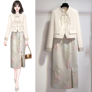 新中式国风套装裙2024春款女装轻奢高级感穿搭今年流行漂亮两件套
