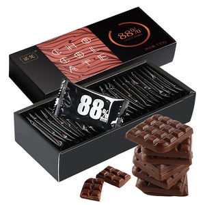 诺梵纯黑88%可可脂苦巧克力130g 可可较苦情人节黑巧克力休闲零食