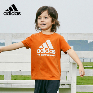 adidas阿迪达斯儿童短袖 2024新款夏季男女大童圆领t恤篮球运动服
