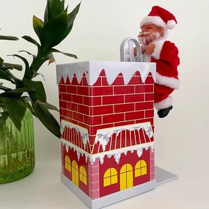 圣诞节创意小玩具爬烟囱圣诞老人电动音乐自动爬行公仔儿童礼物