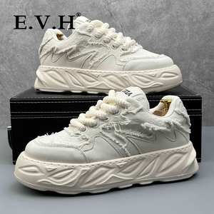EVH男鞋夏季厚底小白鞋设计师款小众增高鞋子男2024新款爆款板鞋