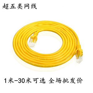 飞尼尔百兆黄色1米 -30米各长度网线五类跳线路由器电脑网线地摊