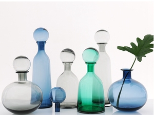 新款多色多款式简约玻璃花瓶花器玻璃储物装饰罐摆件现代北欧风