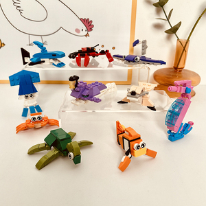 Bros Block国产积木海洋动物小颗粒拼装玩具男女乌龟鲨鱼儿童礼物