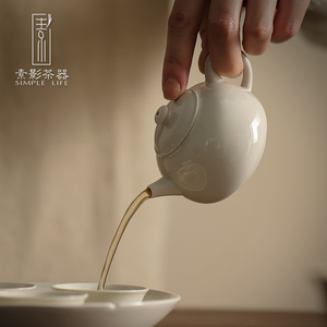 素影 草木灰茶壶 中式手工复古单壶家用陶瓷泡茶壶功夫茶具小茶壶