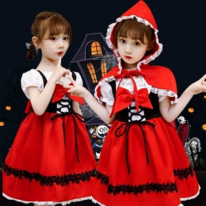 幼儿园儿童小红帽服装披风女童cos衣服万圣节舞台表演出服亲子装