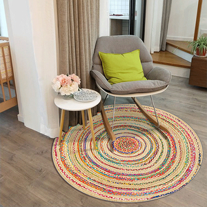 复古民族风-印度客厅圆形地毯北欧美式风格家用地毯书房椅子地垫