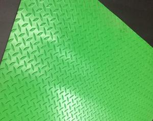 柳叶纹防滑橡胶垫人字形胶板绿色蓝色4S店新能源工位电池间地垫