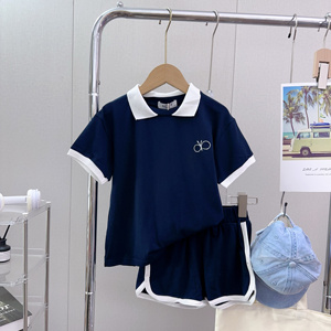 男童夏季休闲学院风运动套装宝宝体闲两件套韩版薄针织衫9628