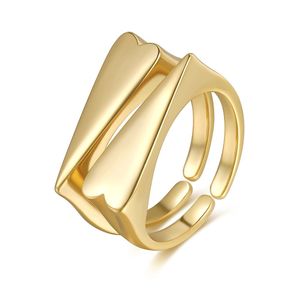 Pair Double Love Ring 18K gold color protection jewelry 2-in