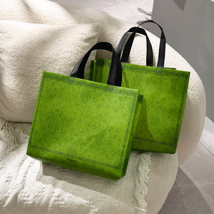 绿色复古袋子服装店包装袋大气手提无纺布衣服高档购物礼品袋定制