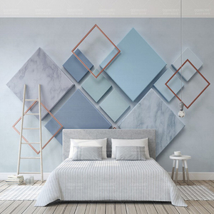 几何图案电视背景墙壁纸创意三角形抽象3D墙纸北欧5d立体定制壁画