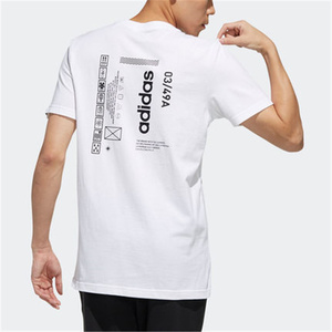正品Adidas/阿迪达斯男子大码官网短袖纯棉透气排汗圆领T恤HA4743