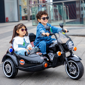 儿童电动摩托车宝宝三轮车小孩大号双人可坐大人充电玩具双驱童车