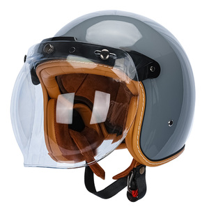 BEASLEY复古头盔泡泡镜摩托车夏通用挡风防晒镜片带框架风镜面罩
