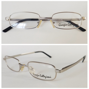 复古男式眼镜架框架眼镜白铜板材脚套有弹弓简约哑银48-19-140