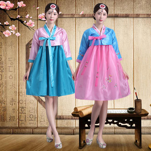 绣花朝鲜服装鲜族服短款韩服女舞蹈演出服传统韩国古装大长今衣服