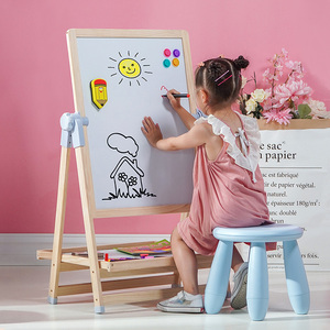 新款木质儿童画板小孩宝宝家用黑板支架式磁性水笔可擦学写字白板