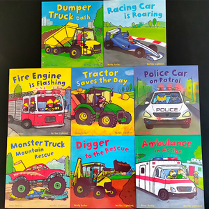 男孩喜爱busy wheels忙碌的车轮子英文儿童绘本英语故事书点读版