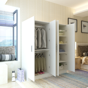 简易实木大衣柜组合卧室衣橱简约现代2门3门4门组装木质大衣柜子