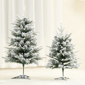 圣诞节白色雪花植绒PE圣诞树1.5/1.8/米仿真雪松啥橱窗雪景装饰品