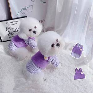 甜甜的韩系针织套装小狗猫咪春秋衣服 针织宠物甜美服装比熊泰迪
