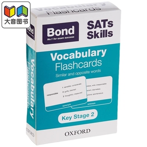 英国牛津邦德教辅 Bond SATs Skills Vocabulary Flashcards 小升初考试 英语技能词汇抽认卡 近义词 反义词 小学 大音