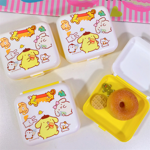 Sanrio布丁狗50周年汉堡盒饭盒可爱收纳盒 零食小盒 卡通杂物盒子
