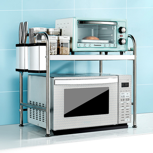 微波炉架置物架烤箱304不锈钢桌台面2厨房双多层电器子放收纳用品