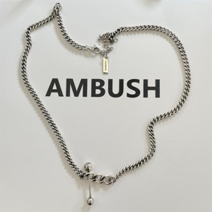 ABS AMBUSH项链925纯银吊坠高级设计素链子锁骨链轻奢颈链男女