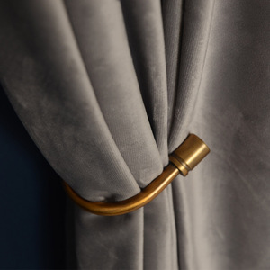 轻奢荷兰绒 遮光丝绒现代复古美式法式灰色百搭 卧室时尚客厅窗帘