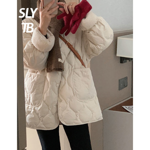 日本代购SLY TB外套菱格轻薄羽绒服女士设计感小众小香风短款棉服