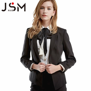 JSM杰士迈 黑色西服外套小个子女生高端时尚范职业正装上衣工作服