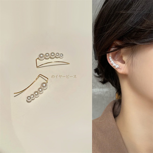 珍珠耳环女u型耳骨钉2023年新款潮韩国气质简约网红个性耳钉耳饰