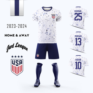 2023美国队球衣定制足球球服套装男女儿童世界杯比赛定做训练队服