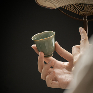 青瓷茶杯陶瓷功夫小茶杯单杯主人杯茶具茶盏套装茶碗品茗梅子青