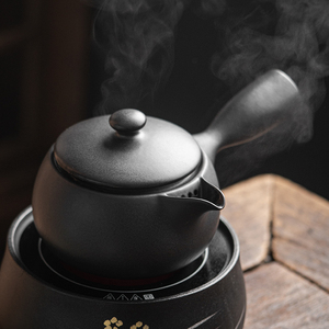 煮茶壶养生壶电陶炉陶瓷侧把烤茶家用日式黑茶白茶烧水静音大容量