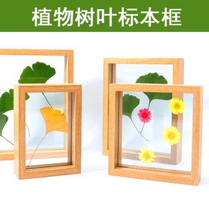 树叶标本框标本夹植物干花正方形A4剪纸diy画框 双面玻璃相框摆台