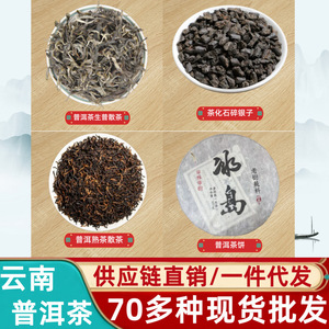 普洱茶饼云南茶叶生熟普茶化石碎银子茶厂直播带货普洱茶散装